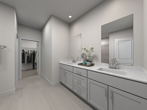 Primary suite bathroom in the Dakota floorplan.