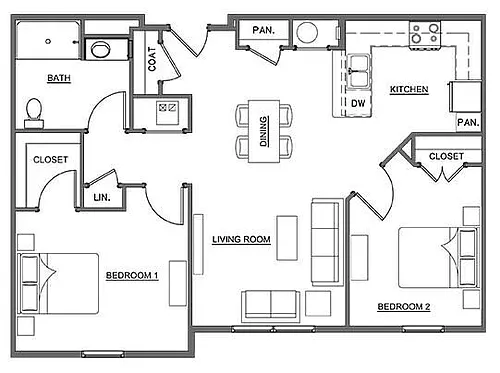 Floor plan 2 Bedroom