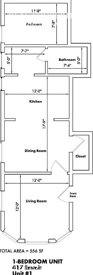 1 bed, 556 sqft, $870 — Photo 3