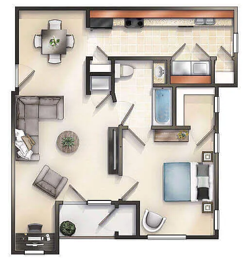 Floor plan The Chester with Balcony