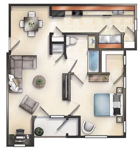 Floor plan The Chester with Balcony