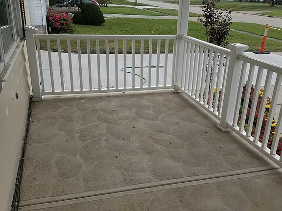 Fenced front porch
