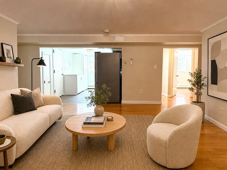 Living room virtually staged