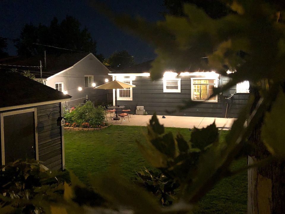 Backyard at night from the Treehouse