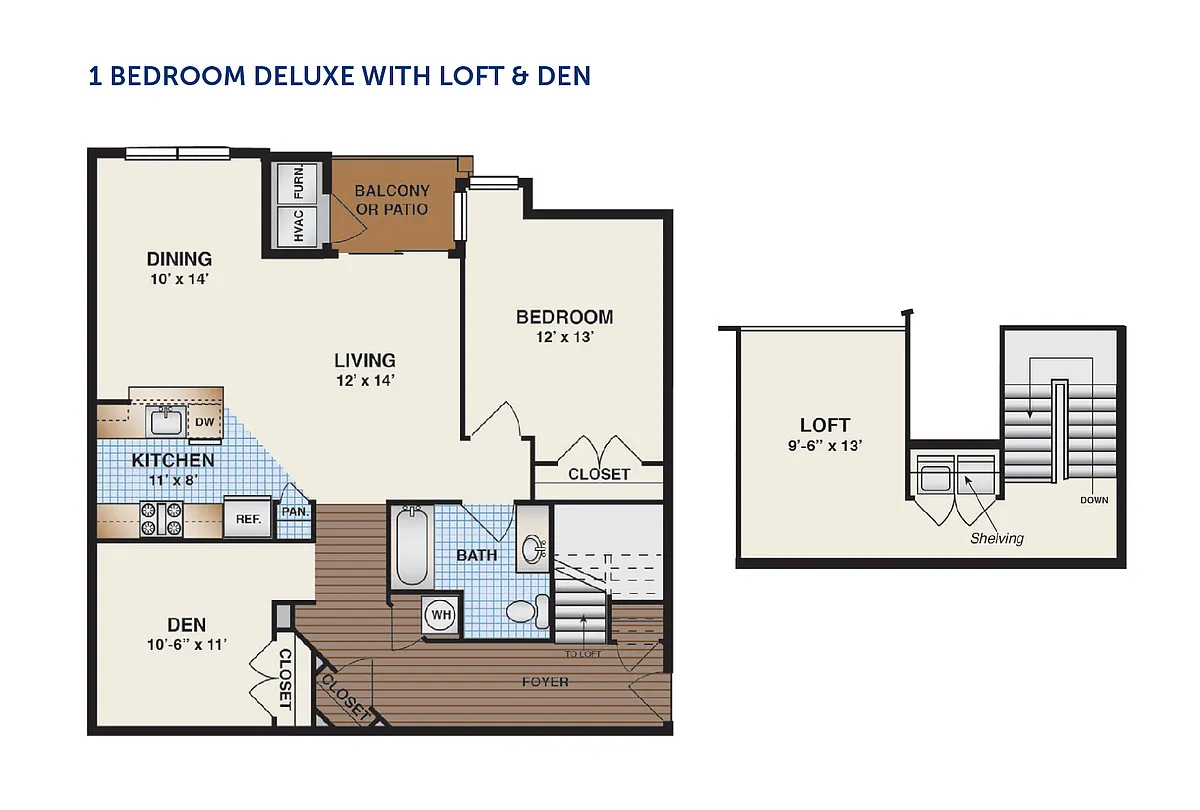 Floor plan $1.96/sq.ft. - Summerfields 360-One Bedroom Deluxe
