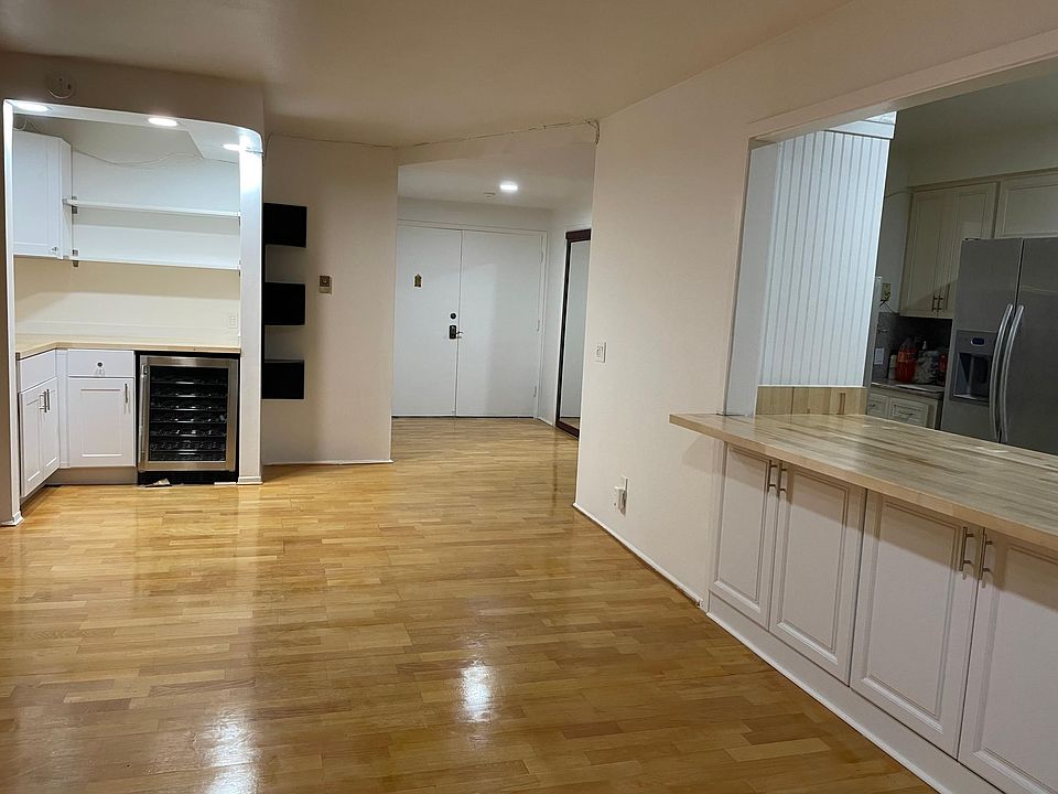 Butcher block kitchen island and wet mini bar