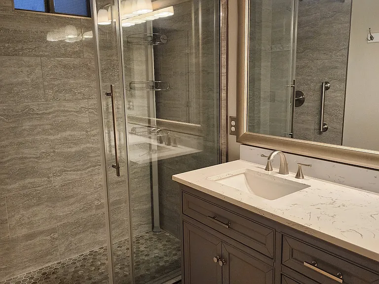 Primary bathroom with walk-in shower