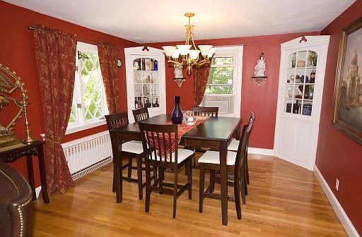 Dining room with built in china cabinets