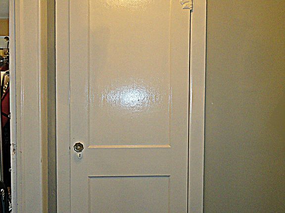 Doors with crystal knobs.