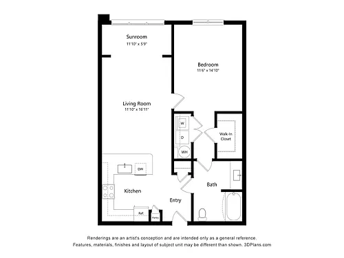 Floor plan A1S - Sunroom