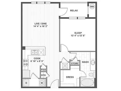 Floor plan 1X1-795
