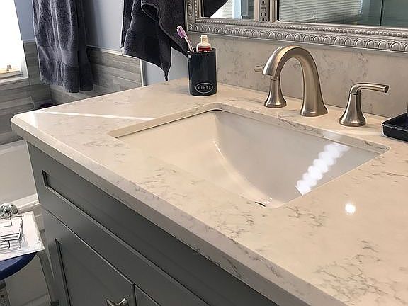 Renovated bathrm: Sink area