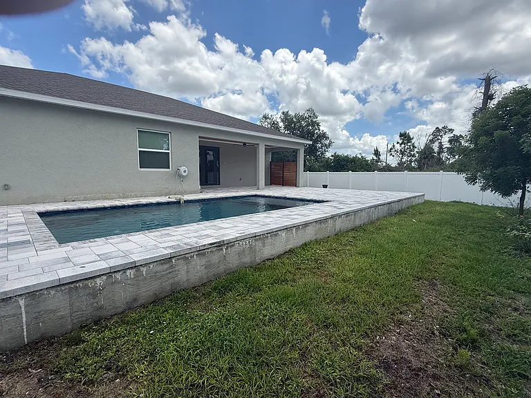 Heated pool and paver patio