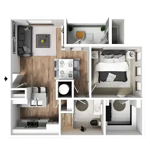 Floor plan 1 X 1