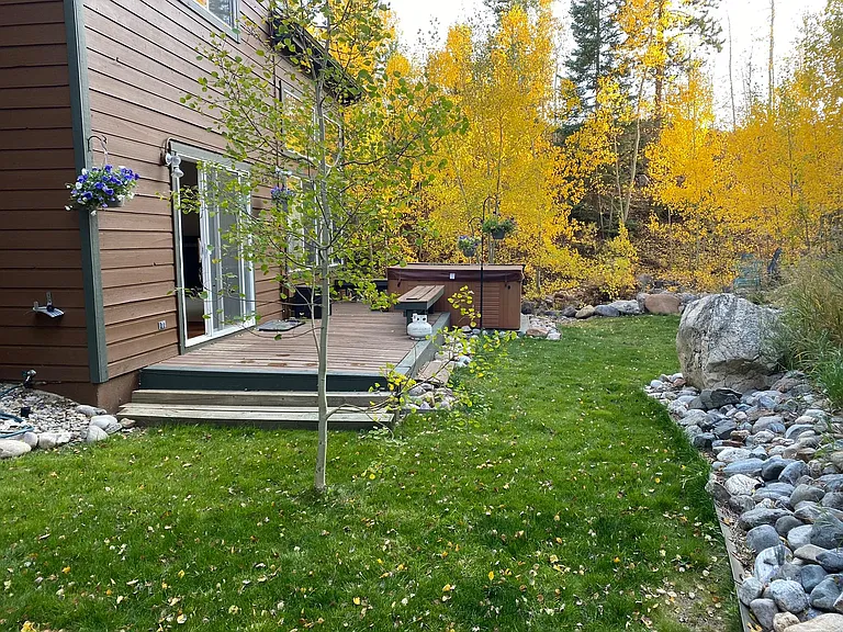 Peaceful backyard backing to open space and trees