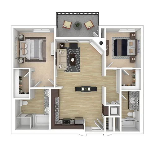 Floor plan Two Bedroom/Two Bath A