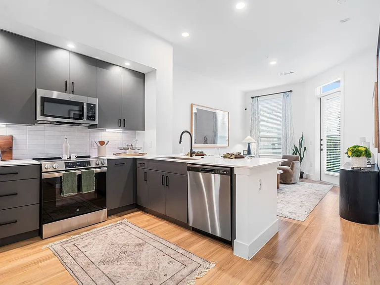 Modern finishes and smart storage.