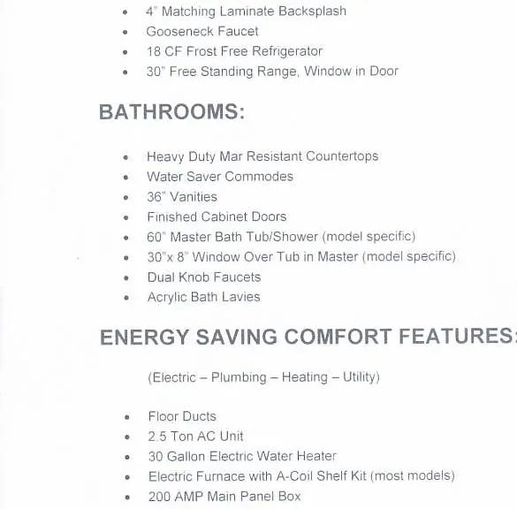 Page # 2 List of Features and Benefits