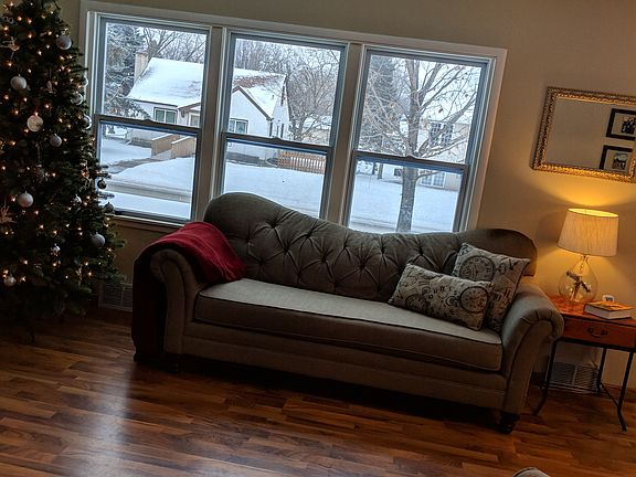 big windows, laminate floor