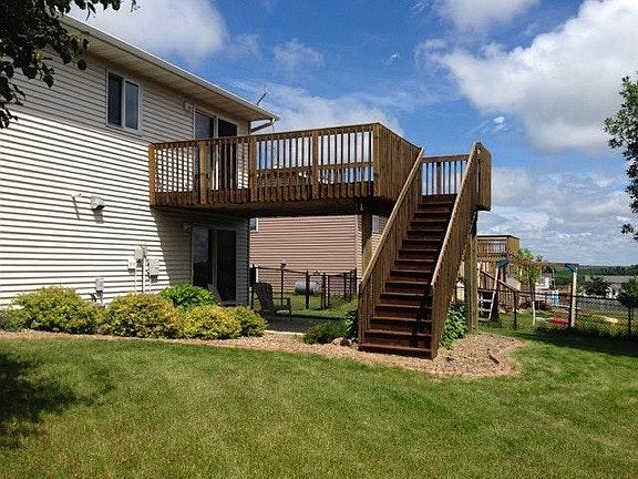 Deck overlooking the backyard with great views of NW Rochest