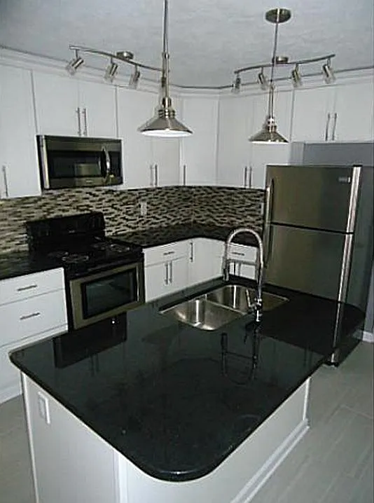 Modern kitchen with stainless steel appliances