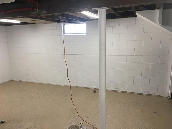 Basement, newly painted walls and floor.