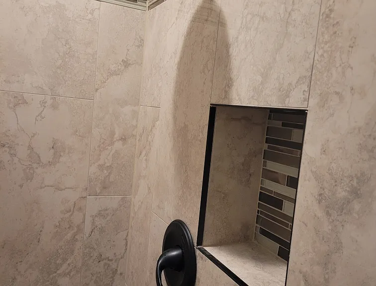 Shower in the primary bathroom.