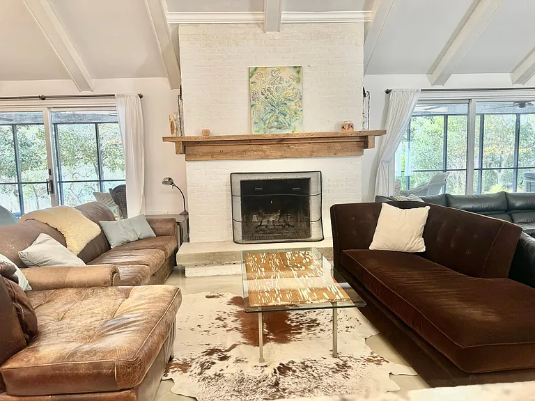 Wood burning fireplace