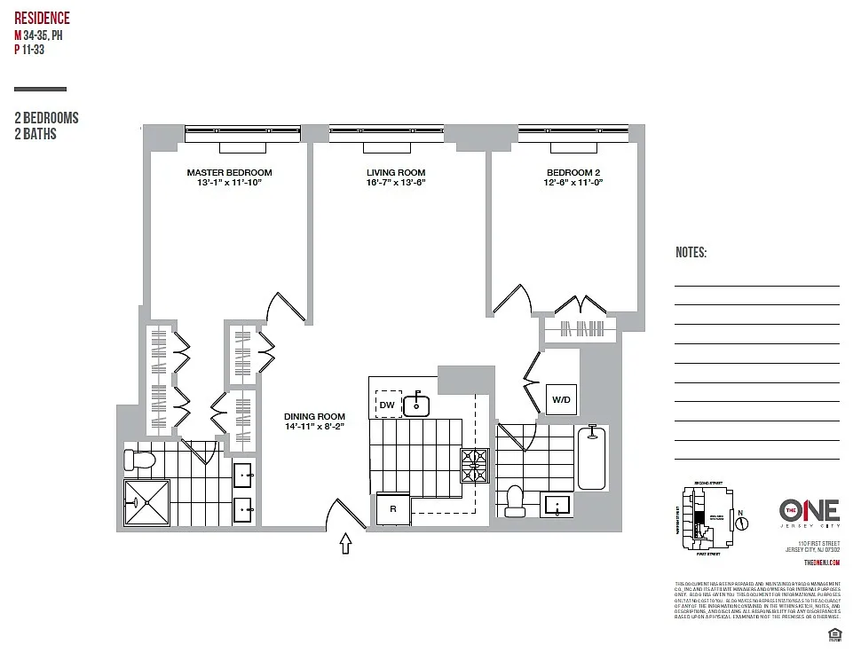 Floor plan 2 Bedroom / 2 Bathroom