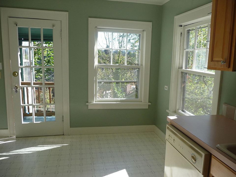 Sunny kitchen high over the street