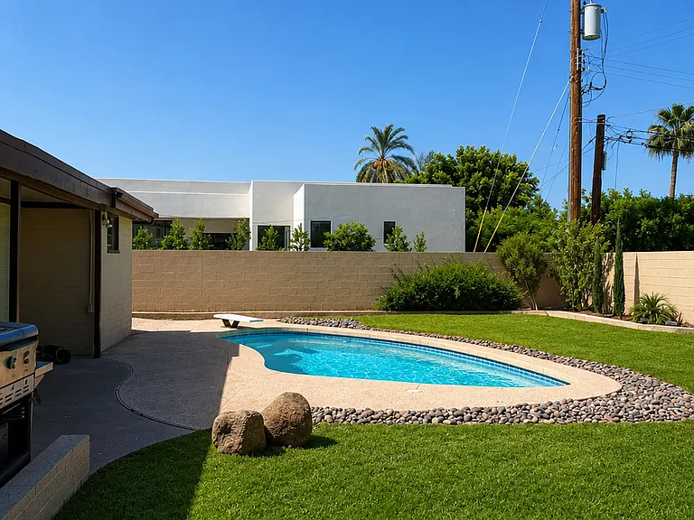 pool and yard