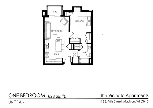 Floor plan 1 Bed A