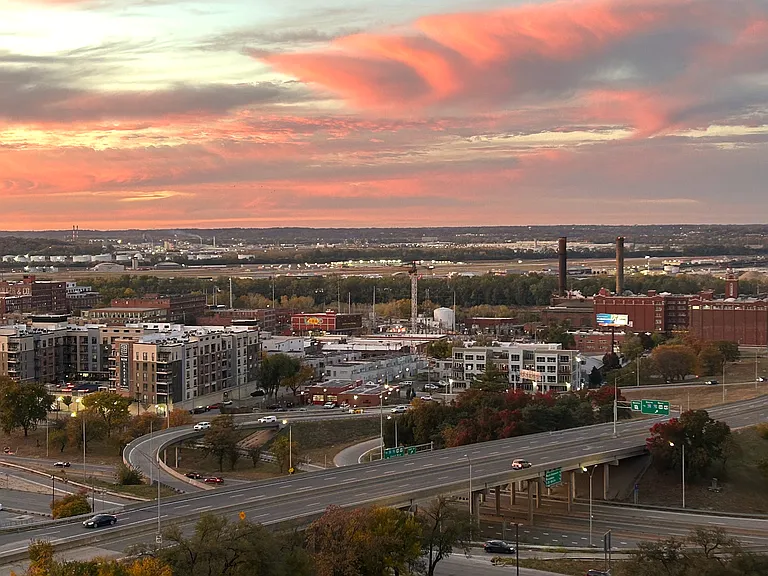 Sunset from apartment window