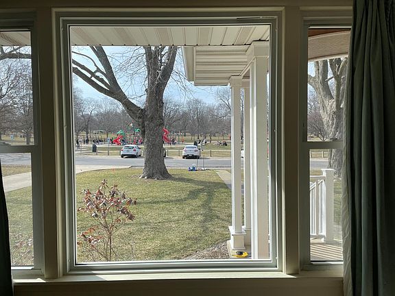 Picture window view from living room