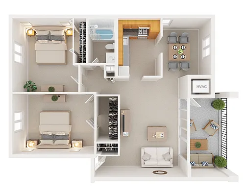 Floor plan Two Bedroom Deluxe