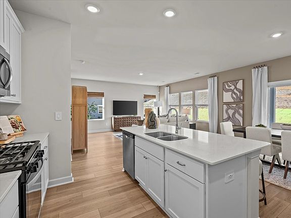 Kitchen in the Brentwood floorplan at a Meritage Homes community in Greenville, SC.