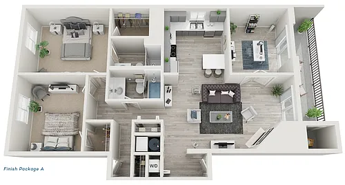 Floor plan C2 - 2 Bed + Den, 2 Bath