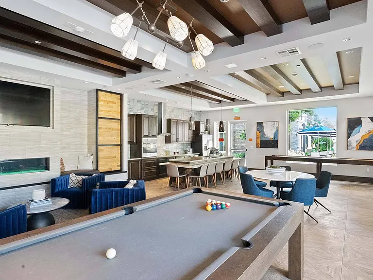 Rack up a game and unwind at the billiards table, perfect for friendly competition and casual hangouts.