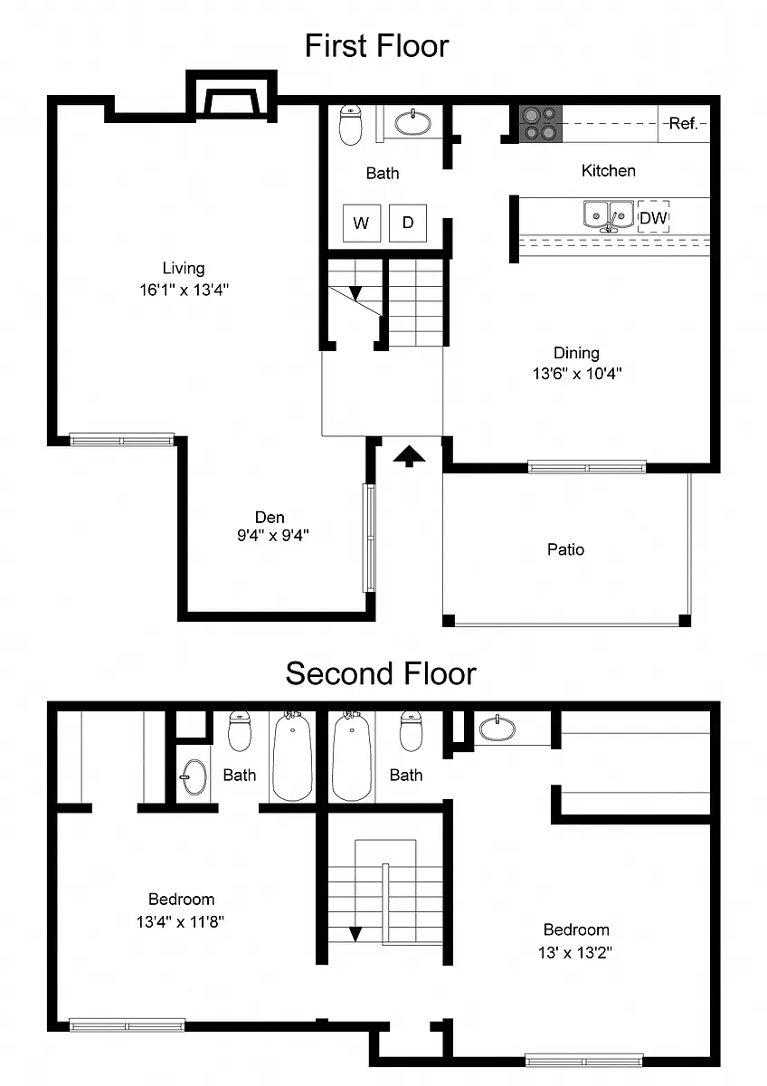 Floor plan B8 + Den