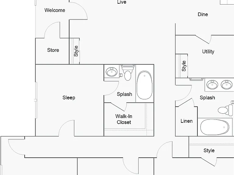 4 Bed 2 Bath Floorplan 4 Bed 2 Bath Floorplan