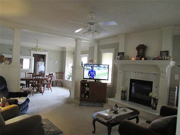 living room and dining room