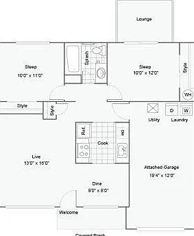 2-Bed 1-Bath Ranch 2-Bed 1-Bath Ranch