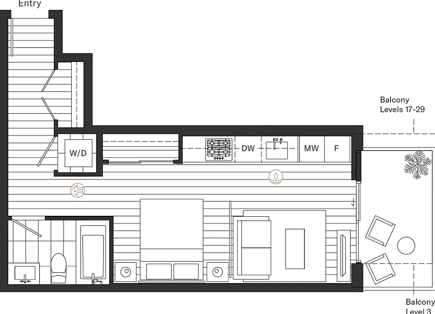 Studio, 424 sqft, $1,950 — Photo 3