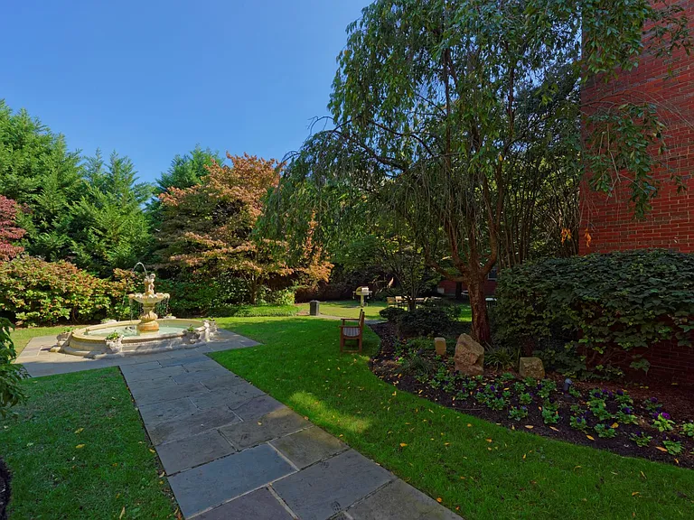 Courtyard with fountain and path