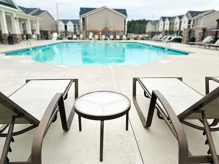 The Berkeley's pool deck provides ample outdoor seating.