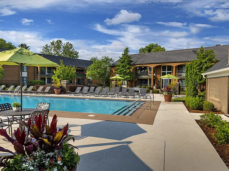 Resort-inspired pool and sundeck