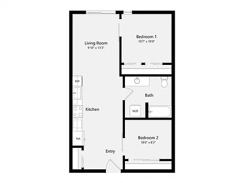 Floor plan Urban Two Bedroom C01B