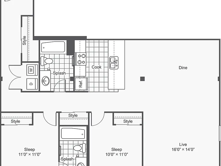 Vega | 2-Bedroom Floorplan Vega | 2-Bedroom Floorplan