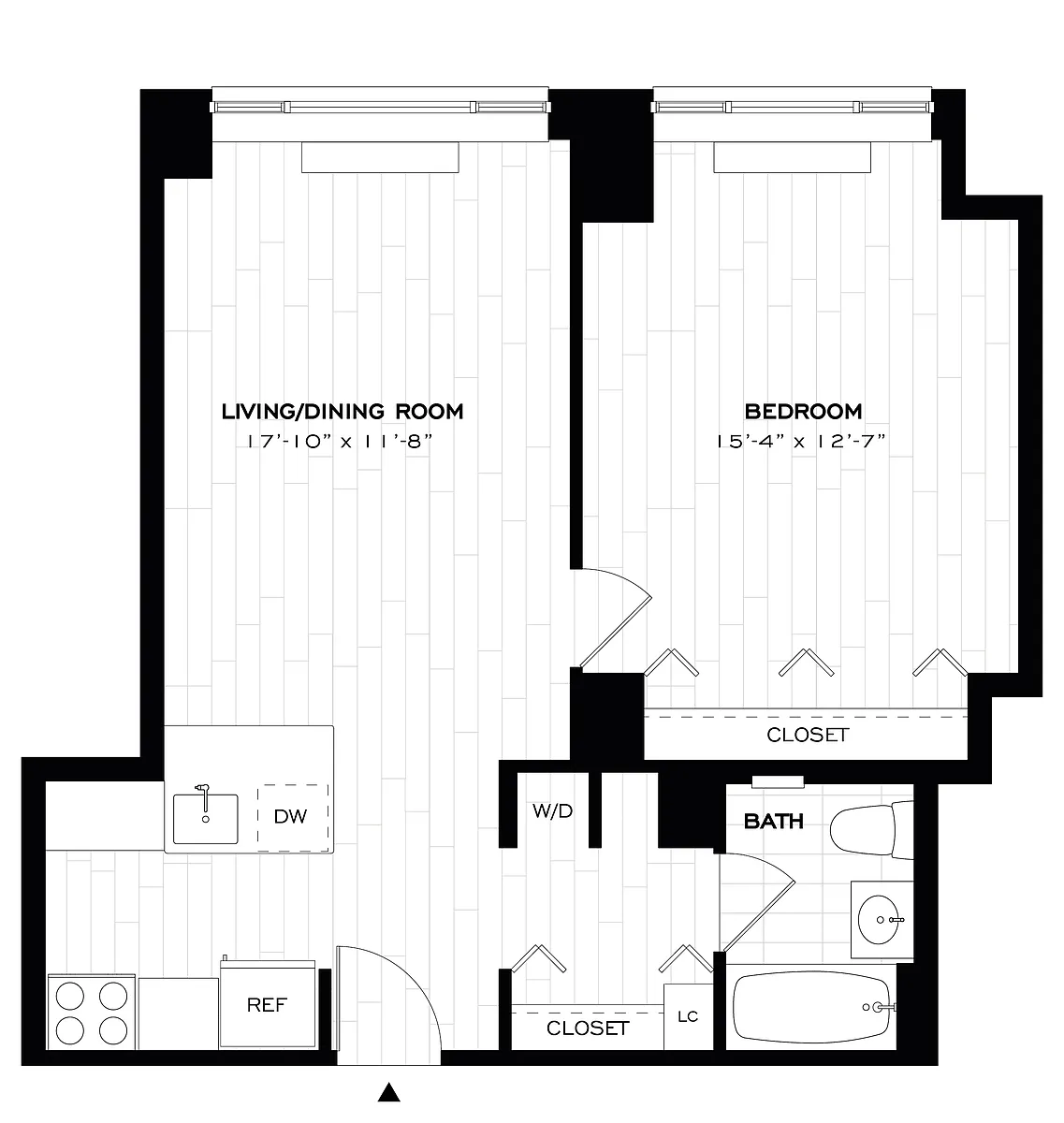 Floor plan 1 Bed/1 Bath-A10