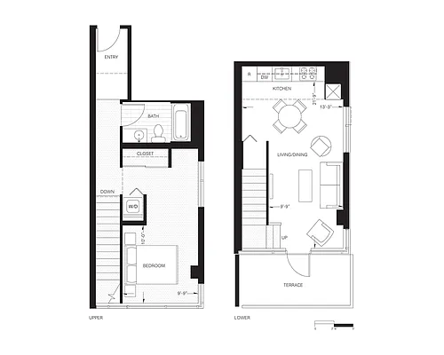 Floor plan 1x1 TH - A